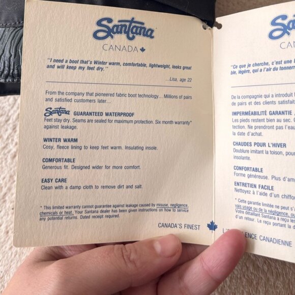 Vintage Santana Canada Waterproof Winter Boots 8 Black - Picture 4 of 4